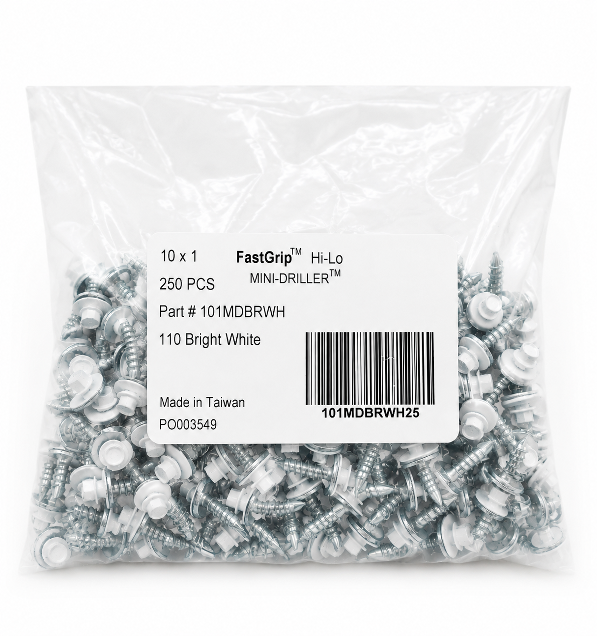 #10 FastGrip Hi-Lo x 1" - Bright White