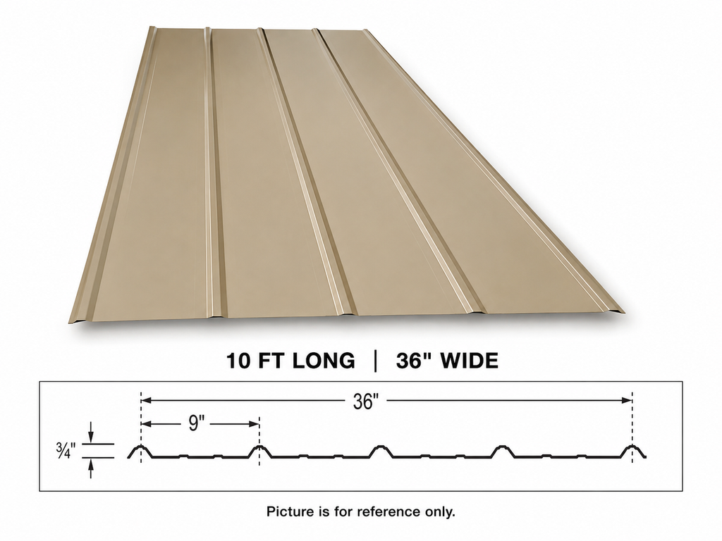 10' AG 5 Rib Panel 36" Coverage - Sahara Tan