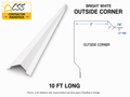 10' Outside Corner 3" - Bright White